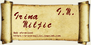Irina Miljić vizit kartica